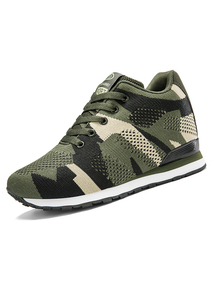 新款帆布迷彩内增高户外跑步运动大码女鞋旅游鞋迷彩系列