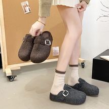 毛绒内增高勃肯半拖踩屎感舒适时尚百搭