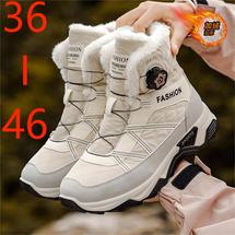 工厂直销61850高帮加绒加厚棉跨境特大码情侣纽扣户外登山鞋