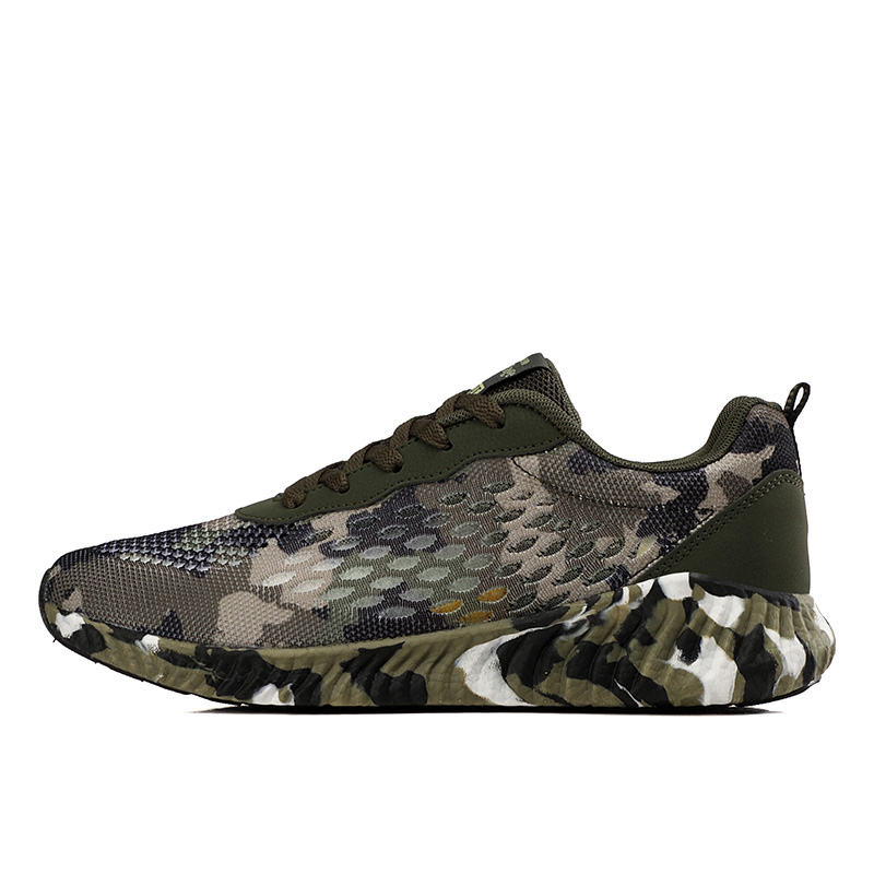 春夏军绿平底迷彩女鞋真皮帆布鞋男内增高运动鞋女户外旅游鞋