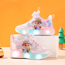 【了然鞋业】新款拉布布发光鞋儿童皮面运动鞋26-33