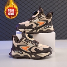 【了然鞋业】冬季加绒保暖儿童户外大棉运动鞋28-39