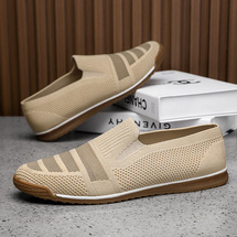 男鞋休闲鞋平底豆豆鞋鞋跨境外贸男鞋高弹飞织鞋男鞋运动鞋