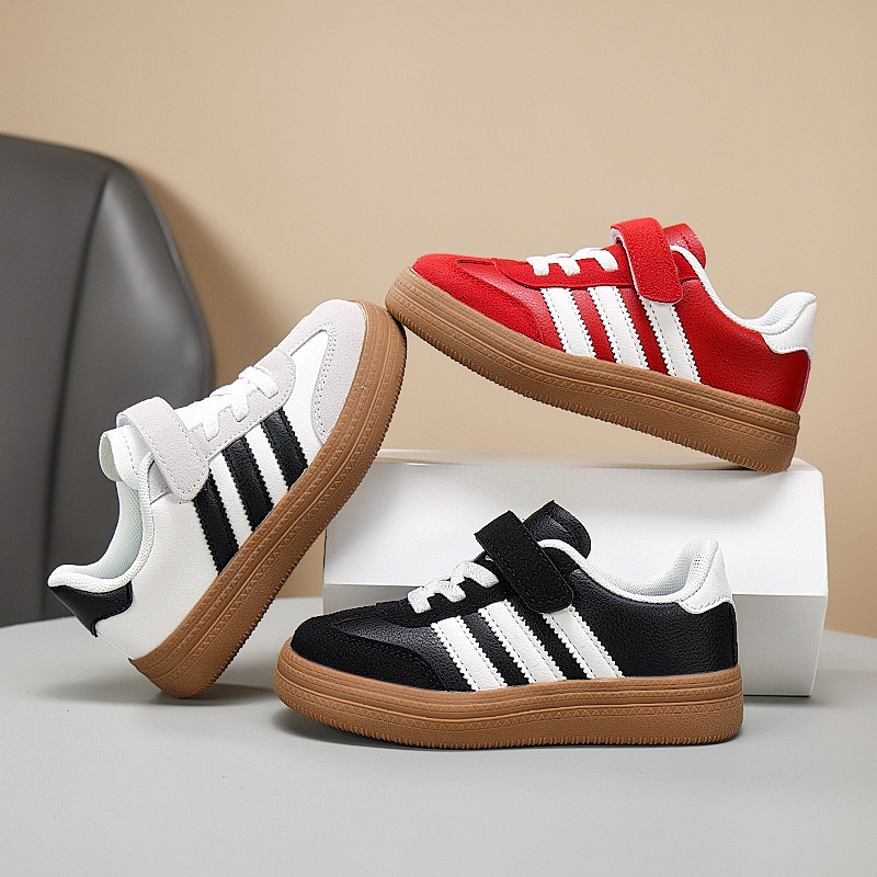 【了然鞋业】四季款新款舒适皮面儿童德训鞋休闲板鞋26-36