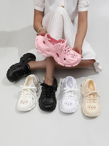 洞洞鞋女款夏季外穿2025新款厚底增高防滑海边沙滩鞋包头凉拖