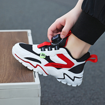 男童夏季网布透气旋转纽扣运动鞋