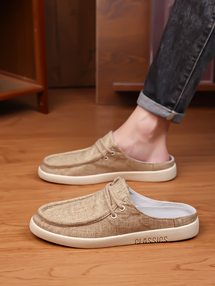 春夏季大码跨境亚麻男半拖