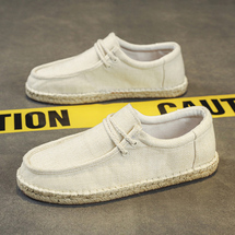 麻底鞋男鞋休闲鞋平底一脚蹬懒人鞋大码跨境外贸帆布鞋