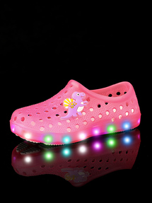 恐龙花款儿童发光凉鞋，花园鞋