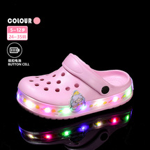 爆款儿童女童发光洞洞鞋,工厂直销