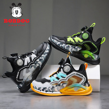 巴布豆K211 新款儿童皮面，双网篮球鞋 29-40