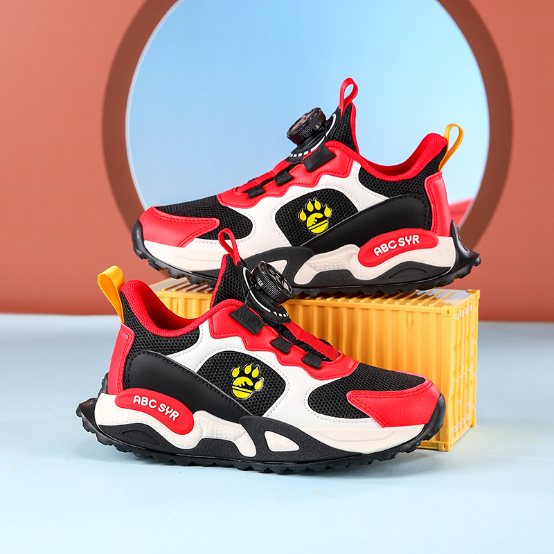 悦足618 春季新款透气双网旋转扣运动29-39