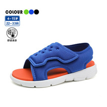 儿童宝宝凉鞋软底男女童百搭包头鞋布面魔术贴 22-33