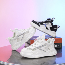 板哥5188-1单网小白鞋童鞋板鞋黑白白色两色尺码31-38