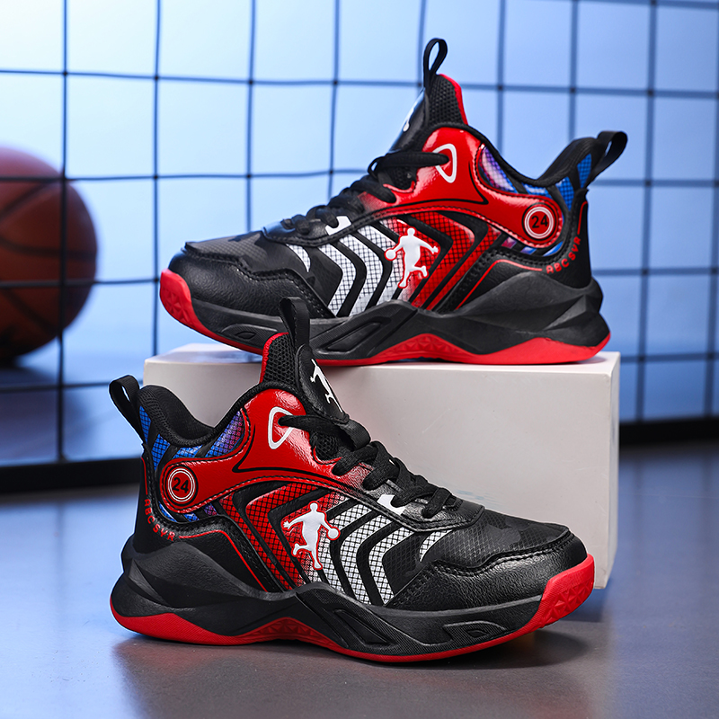 悦足2869 新款皮面儿童时尚休闲运动鞋篮球鞋31-37