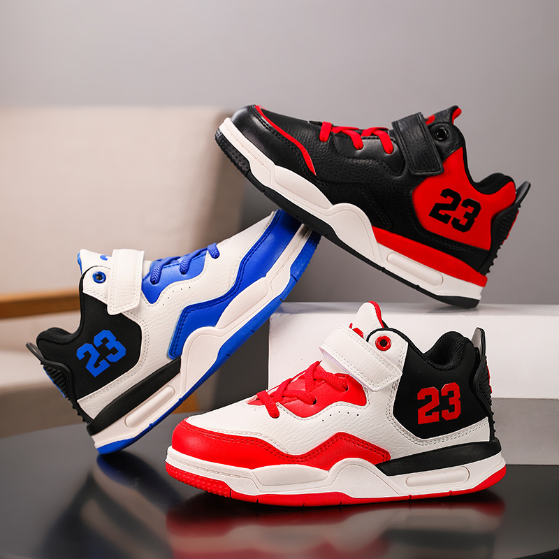 悦足2882   新款皮面儿童时尚休闲运动板鞋30-36