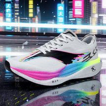 工厂直销W6801高品质梭织真爆跑步鞋隐形线紫外灯可照P跨境