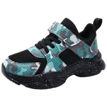 春秋新款飞织儿童休闲鞋男童军训迷彩鞋子学生运动鞋