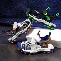 巴布豆7819 新款包头防撞凉鞋儿童沙滩鞋28-39