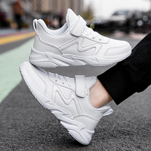 运动鞋（跨境）校园小白鞋皮面防水轻便防滑软底跑步鞋