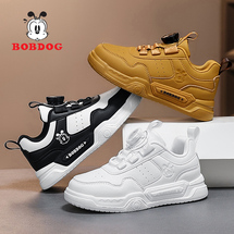 巴布豆K265 新款皮面儿童运动板鞋27-38