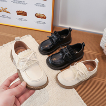 拾捌W196春季新款女童小皮鞋 黑色 米色 26-36P33