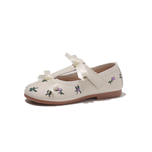 拾捌 W613女童单鞋小皮面 粉色，米色23-35 P32