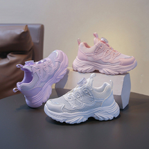 拾捌 9055儿童单网休闲运动鞋 粉色，紫色，白色 p35