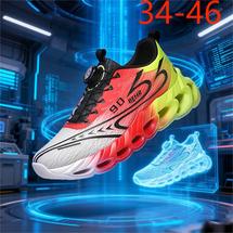 工厂直销18087旋转扣爆情侣特大码轻便减震跑步鞋跨境P88