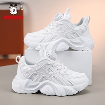 巴布豆 K020D   新款皮面，双网儿童运动鞋28-38