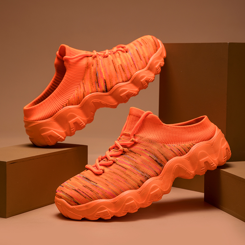 悦足8055  新款宽头飞织袜子鞋休闲运动跨境大码36-46