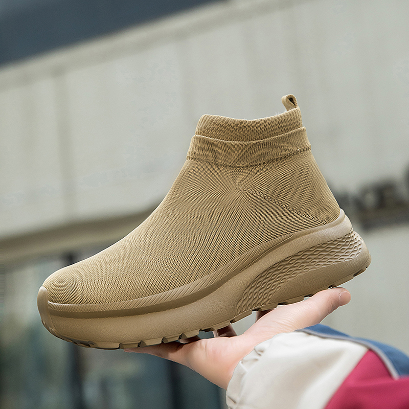 悦足A03 新款宽头情侣飞织袜子鞋休闲运动跨境大码36-46