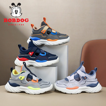 巴布豆男童单网镂空透气轻跑运动鞋