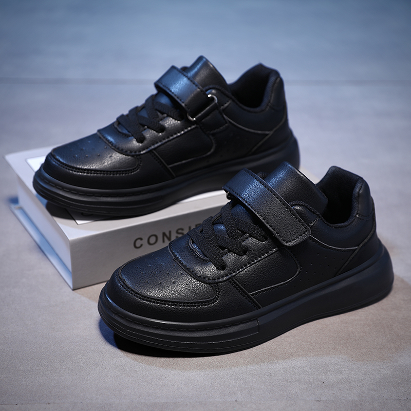 运动鞋（跨境）校园小白鞋皮面防水轻便防滑软底跑步鞋