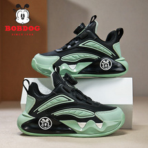 巴布豆S552 儿童旋转扣皮面休闲运动跑步鞋28-38