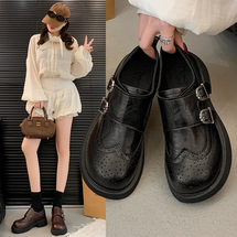 皮带扣一脚蹬小皮鞋女2026春秋百搭新款英伦复古乐福时尚粗跟
