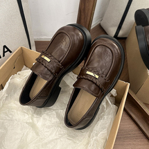 真皮小皮鞋女鞋子2026秋季新款百搭一脚蹬乐福鞋不累脚英伦风