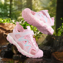 夏季新款女童运动凉鞋男童包头防踢沙滩鞋跨境外贸儿童学生洞洞鞋