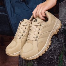 跨境户外休闲男鞋防滑耐磨登山鞋男士帆布迷彩鞋