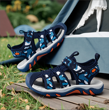 男童凉鞋（跨境）包头防撞迷彩印花户外沙滩鞋