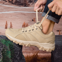 跨境户外休闲男鞋防滑耐磨登山鞋男士帆布迷彩鞋