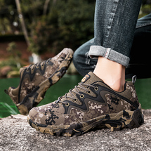 跨境户外休闲男鞋防滑耐磨登山鞋男士迷彩鞋