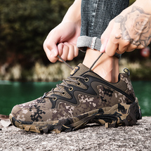 跨境户外休闲男鞋防滑耐磨登山鞋男士迷彩鞋