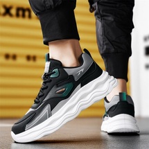冷粘男鞋新款透气网面运动鞋子男轻便防滑厚底休闲跑步老爹鞋