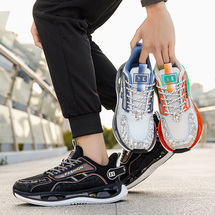 冷粘男鞋新款青少年轻便软底超轻减震跑步运动鞋学生潮鞋