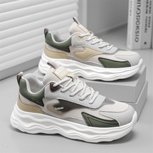 冷粘男鞋新款透气网面运动鞋子男轻便防滑厚底休闲跑步老爹鞋