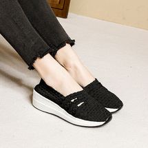 春夏透气平底鞋女百搭帆布编织网面鞋中老年妈妈鞋软底老北京布鞋