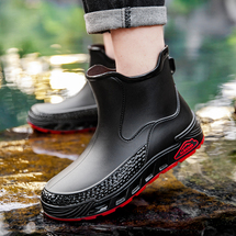 工厂直销YX669跨境特大码时尚雨鞋厨房钓鱼鞋情侣款P28