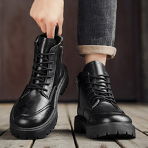 新款马丁靴高帮鞋英伦风男士休闲工装靴