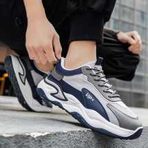 四季款男士网面透气鞋防滑软底跑步运动休闲鞋老爹鞋男